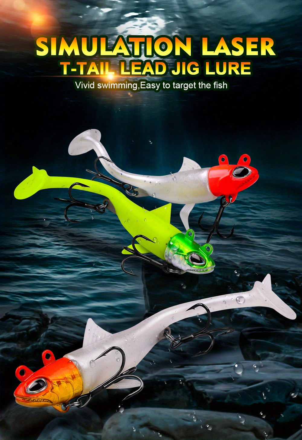 Long Casting Lead Head Paddle Tail Swimbait Barbed Treble Temu Norway