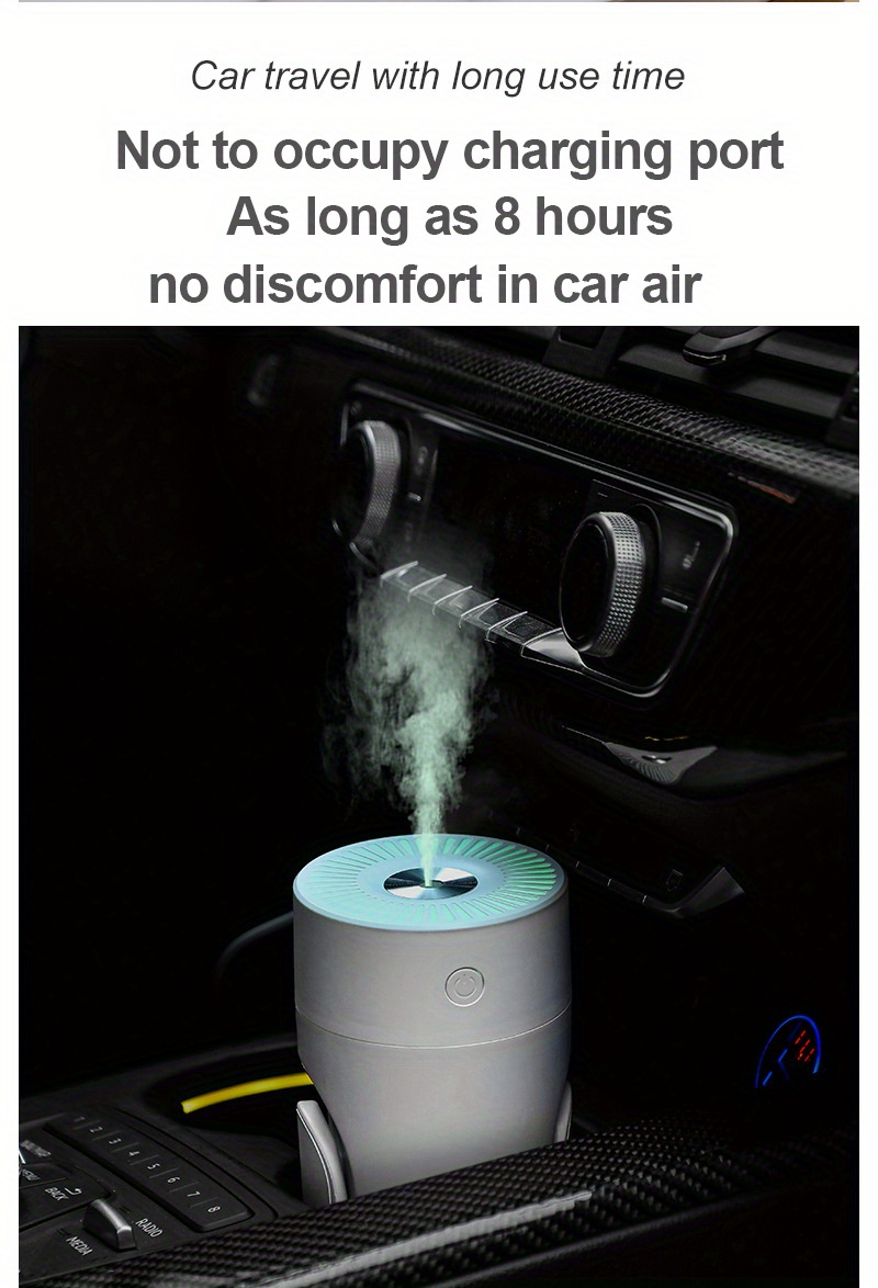 360 Degree Rotating Mini Humidifier Led Light Aroma Diffuser Temu