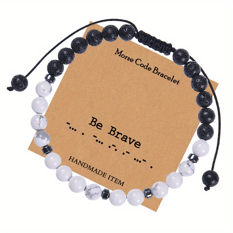 Be Brave Morse Code Bracelet Letter Inspirational Friendship - Temu