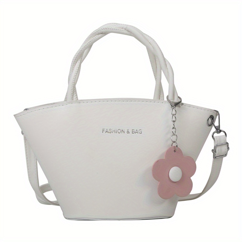 Solid PU Leather Crossbody Bag Zipper Girl's Handbag