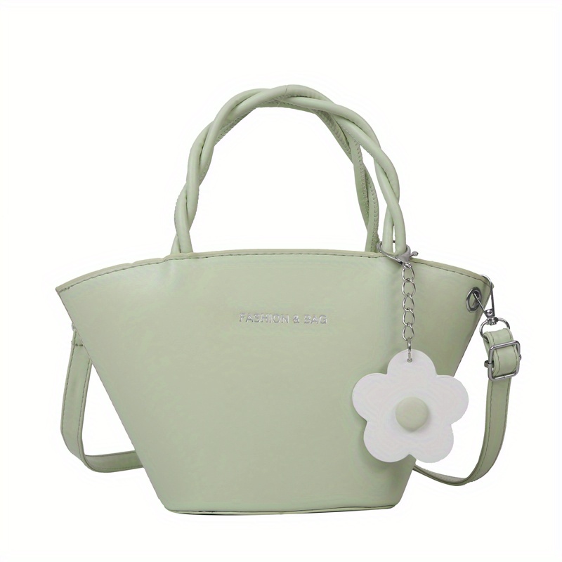 Solid PU Leather Crossbody Bag Zipper Girl's Handbag