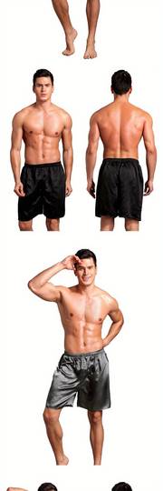 mens casual loose thin ice silk comfortable shorts for summer mens pajamas for home details 1