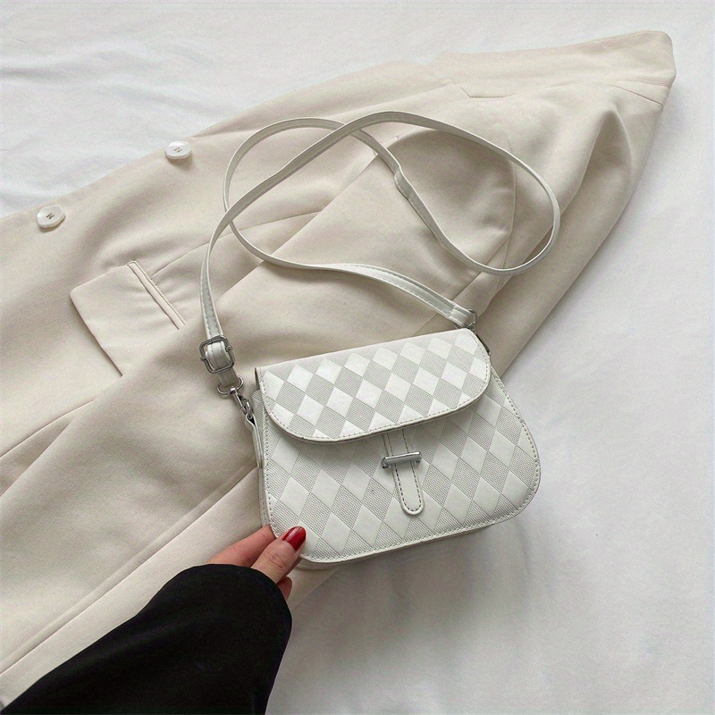 Minimalist Saddle Bag Small Flap White