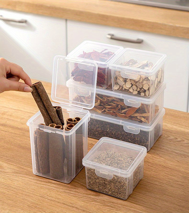 Transparent Spice Storage Box, Clear Plastic Spice Storage Container With  Flip Top Lid, Leak-proof Food Storage Container For Pepper Powder Chili  Sauces, Dust-proof And Moisture-proof Seasoning Box, Kitchen Accessories -  Temu