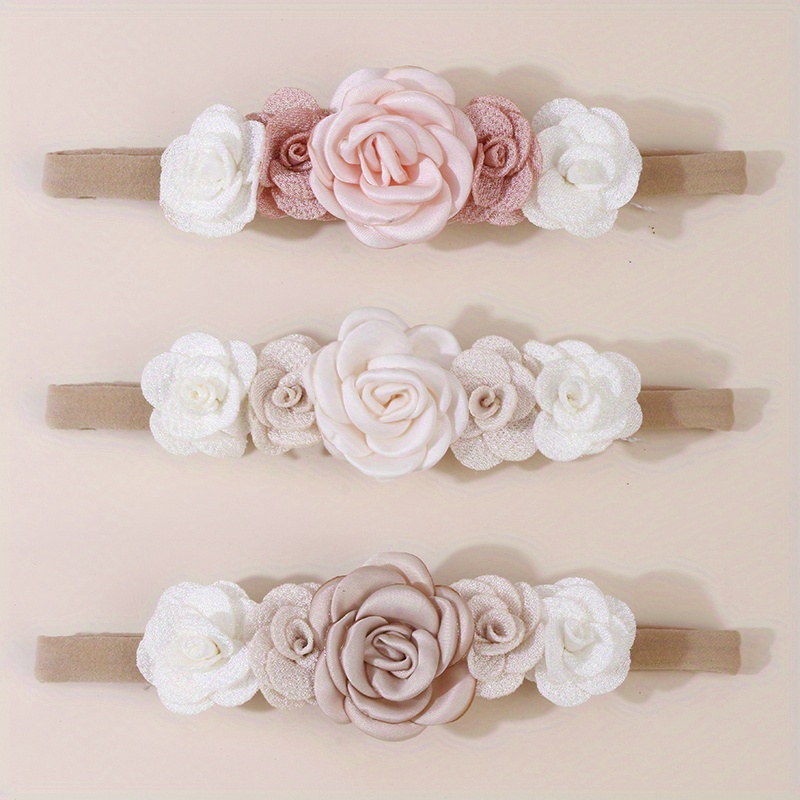 3pcs Floral Headbands For Womens - Soft Polyester, Perfect For & Accessories