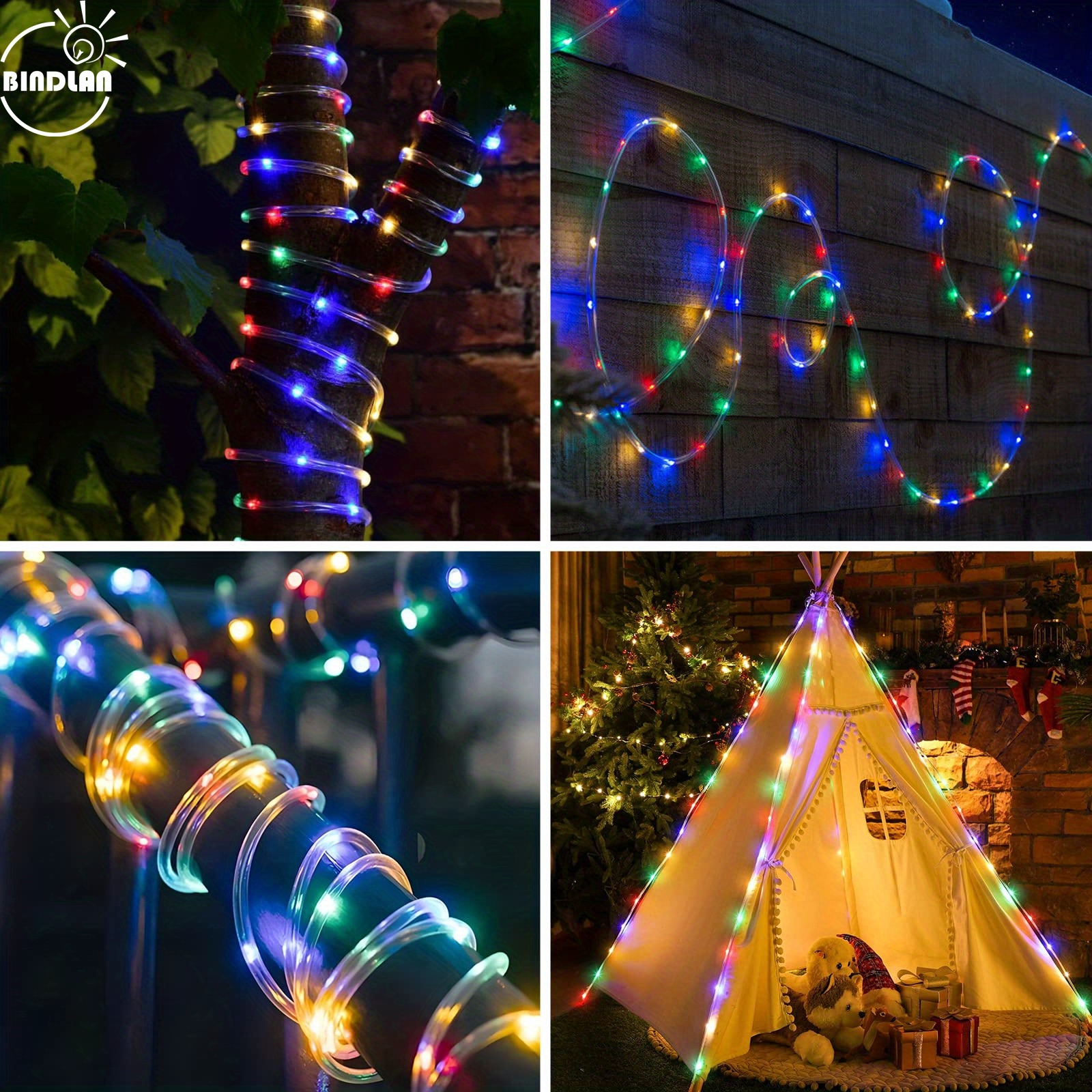 LED Rope Lights Plug in Operated String Lights Hanging Fairy Lights with  Remote for Camping Party Halloween Christmas Decoration, 30M-300LED 