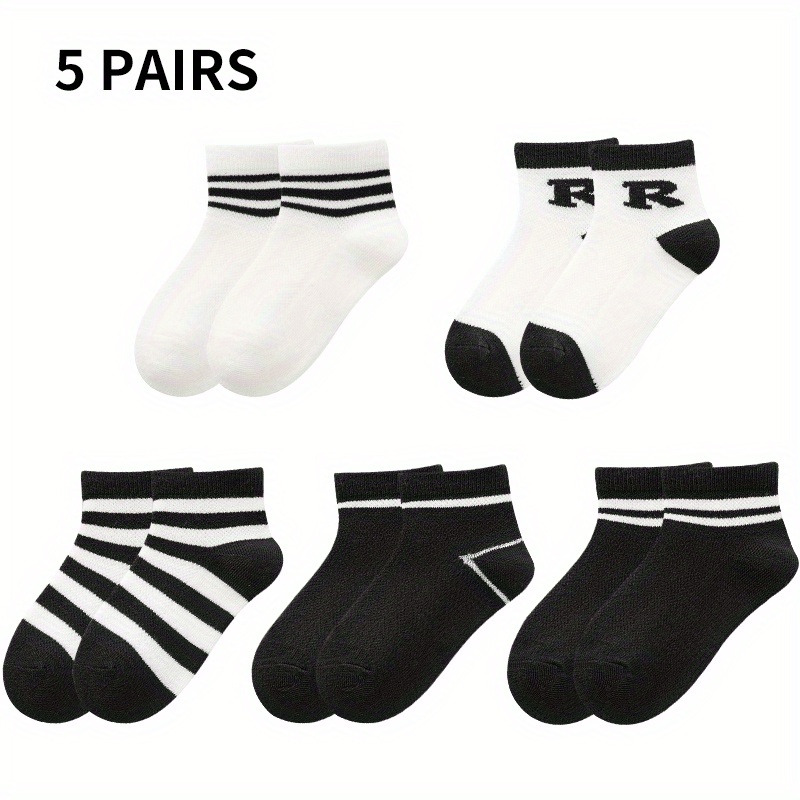 5 Pares Calcetines Malla Aplicaciones Calcetines Cortos - Temu