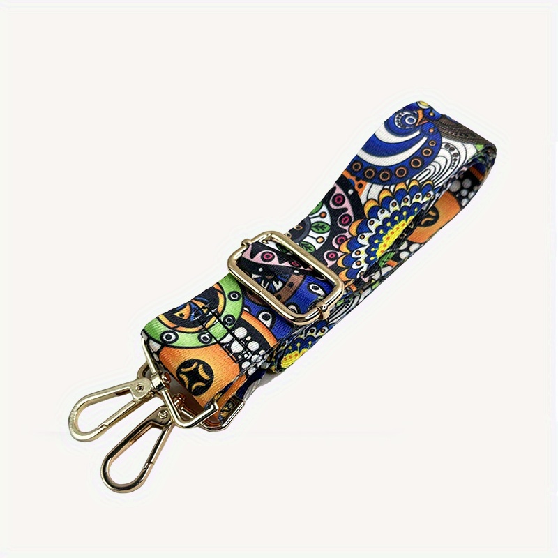Wide Shoulder Strap Personalized Print Adjustable Replacement Belt  Crossbody Canvas Bag Handbag-Scottish plaid, Yellow, Large