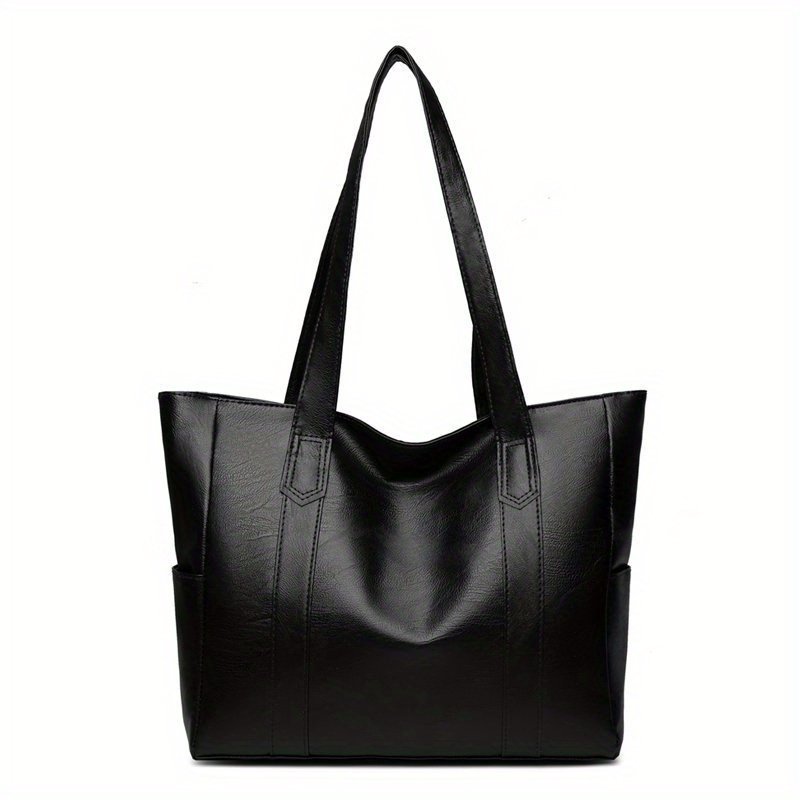 Minimalist Shoulder Tote Bag Black Vintage