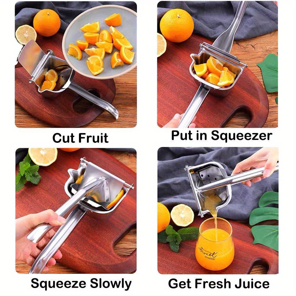 Hand Press Juicer Machine Lemon Squeezer Stainless Steel Heavy Duty  Commercial Grade Juice Extractor Maker Manual Orange Juicer for Kitchen Red  