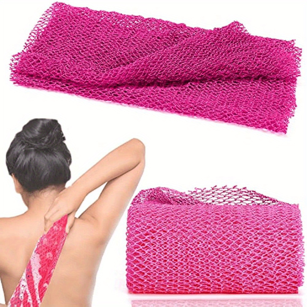  Esponja de baño larga elástica de malla trenzada exfoliante  para la espalda, esponja de ducha (B, tamaño único) : Belleza y Cuidado  Personal