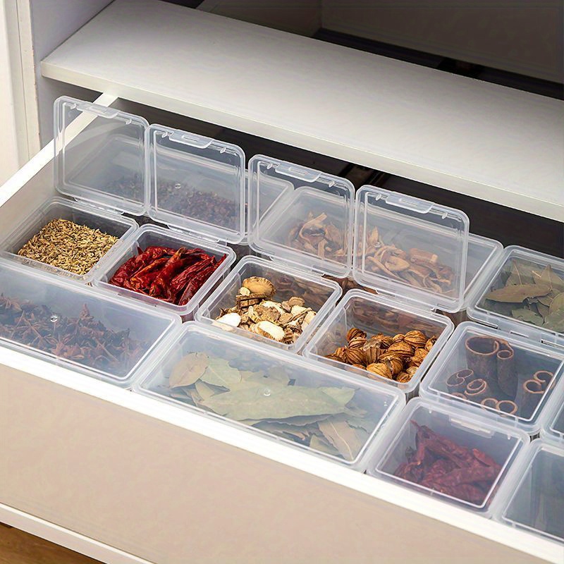 Transparent Spice Storage Box, Clear Plastic Spice Storage Container With Flip  Top Lid, Leak-proof Food Storage Container For Pepper Powder Chili Sauces,  Dust-proof And Moisture-proof Seasoning Box, Kitchen Accessories - Temu