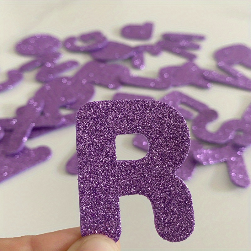 LETERS Glitter BIG Alphabet Letter Stickers Self Adhesive DIY A4 DACORATION  