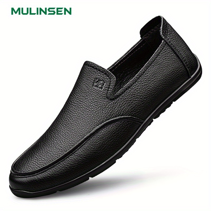 Flat Dress Shoes Men's Leather Unisex Soft Sole Slip Formal - Temu New ...