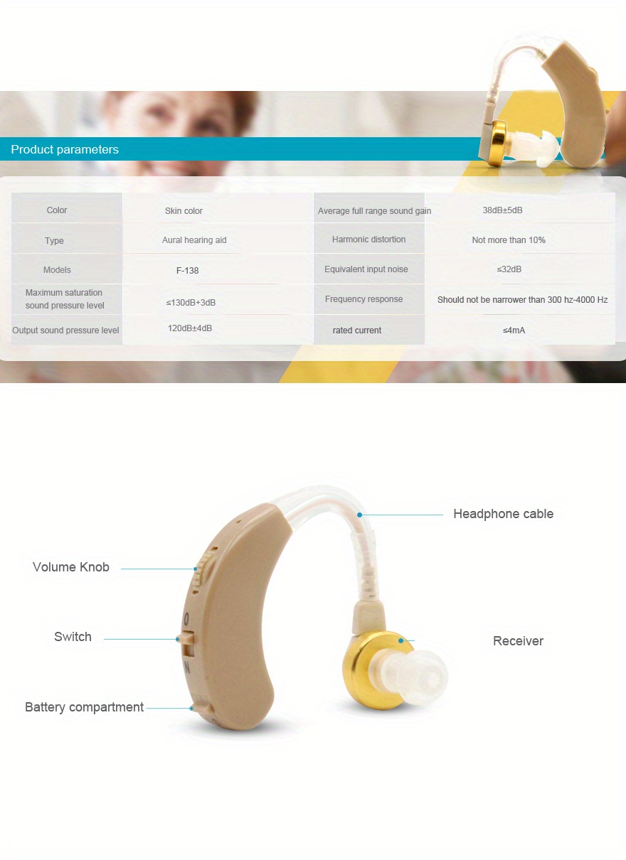 Description Picture 4 of itemElderly  BTE Hearing Aid Amplifier With Adjustable Pitch Personal Ear Care Tools of High Quality