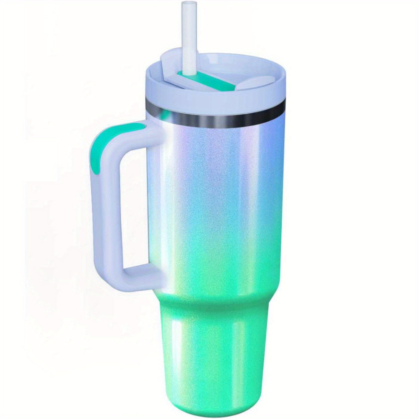 40 oz Stainless Steel Vacuum Insulated Tumbler with Lid and Straw for Water, Water Bottle Iced Tea or Coffee, Smoothie and More, Blue