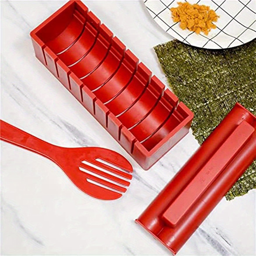 Meidong Sushi Making Kit set 10 Pieces Plastic Red. Model SPP-10S