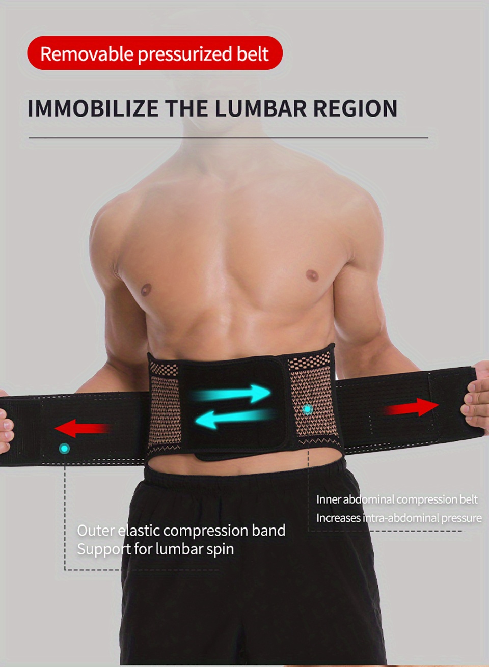 Copper Compression Slim Back Brace Get Relief From Lower Temu