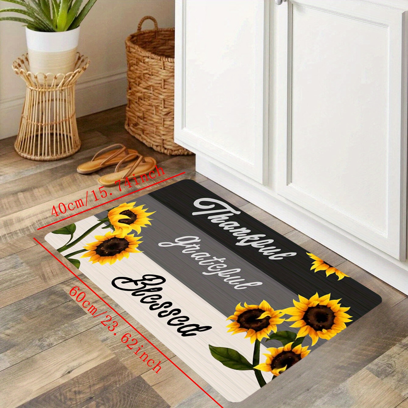 1 Alfombrilla De Cocina Suave A Prueba De Aceite, Alfombrilla De Cocina  Antifatiga De Girasol De