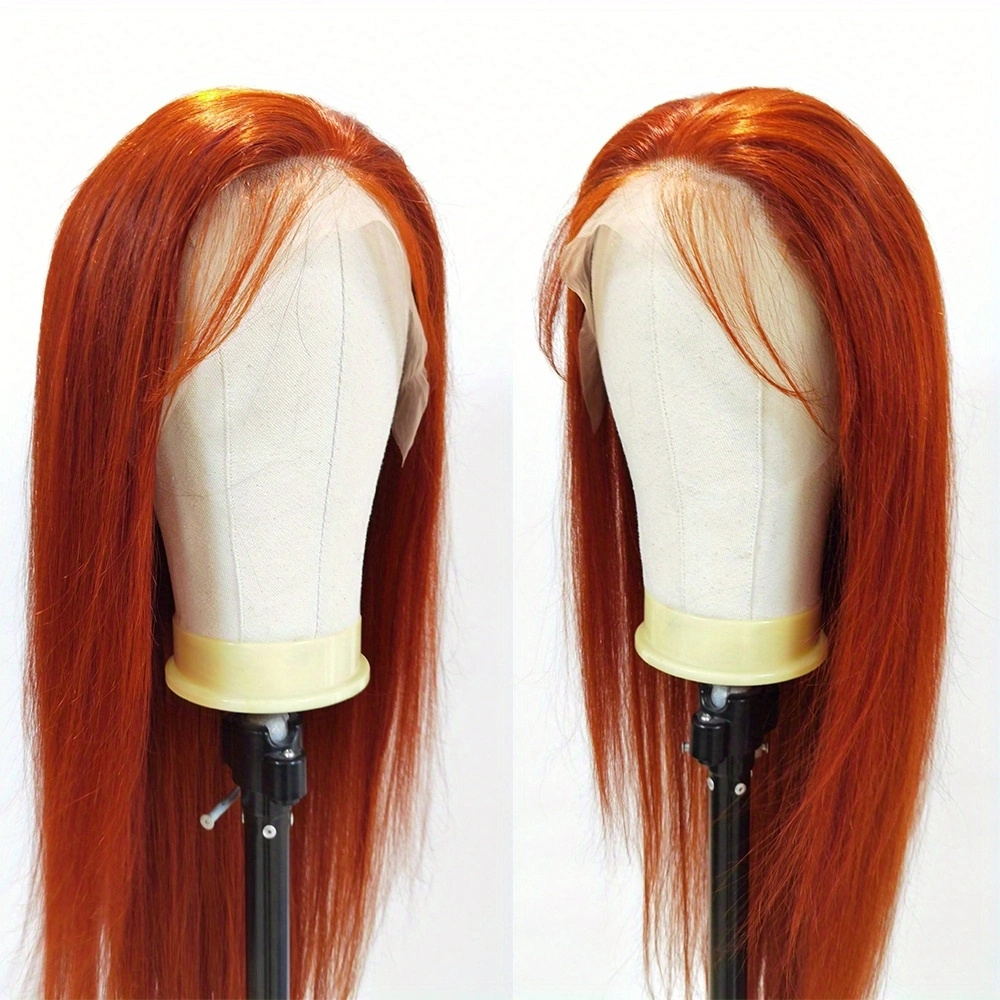 Orange Lace Front Wigs Human Hair Pre Plucked 13x4 HD Straight Ginger Lace Front Wigs Human Hair With Baby Hair 150 Density Brazilian Virgin Ginge