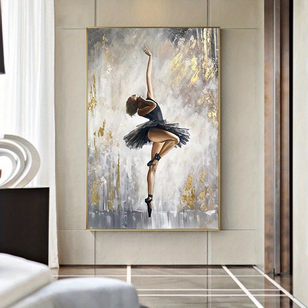 Canvas painting of a girl, Acrylic painting of a woman on canvas board,  Dancing girl painting for living room decor