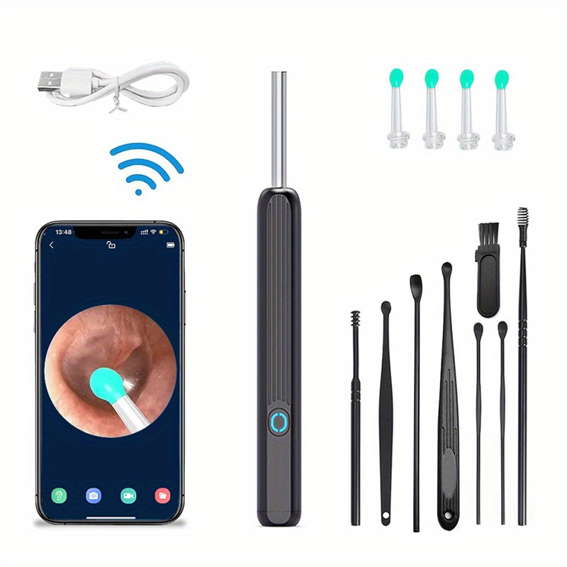 Cure-oreille électrique portable pour enfants et adultes, dissolvant de  cérumen, chargement USB, artefact de creusement d'oreille, cueillette