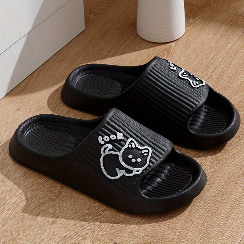 Image of Non-slip Eva Slippers Women's Summer Indoor Home Bathroom Bath Couple Cool Slippers Men's Cartoon, Women Shoes