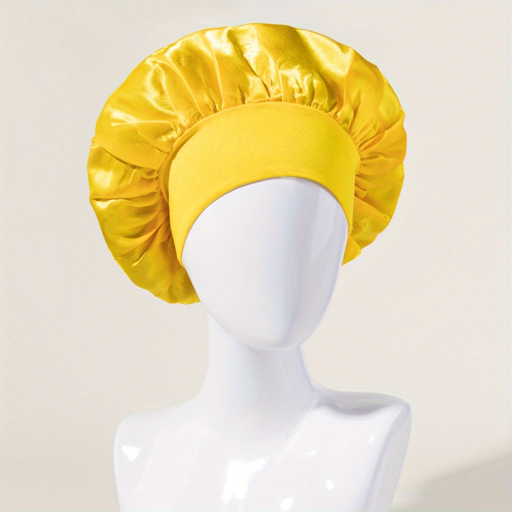 1 pc Bonnet de nuit couleur unie bonnets en satin élastiques - Temu France