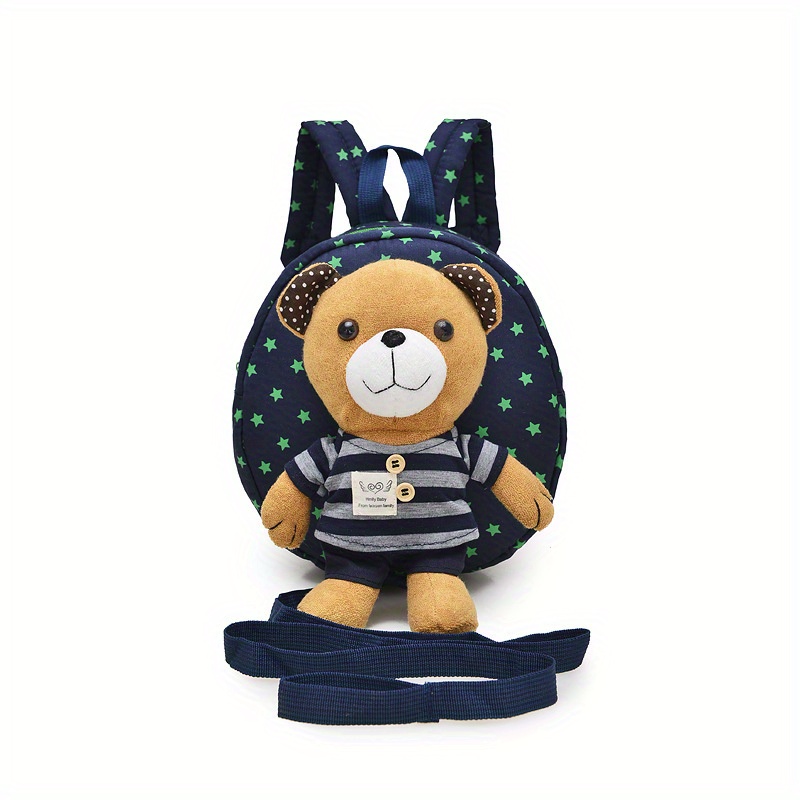 Kids Bear Plush Backpack, Anti Lost Cartoon Schoolbag