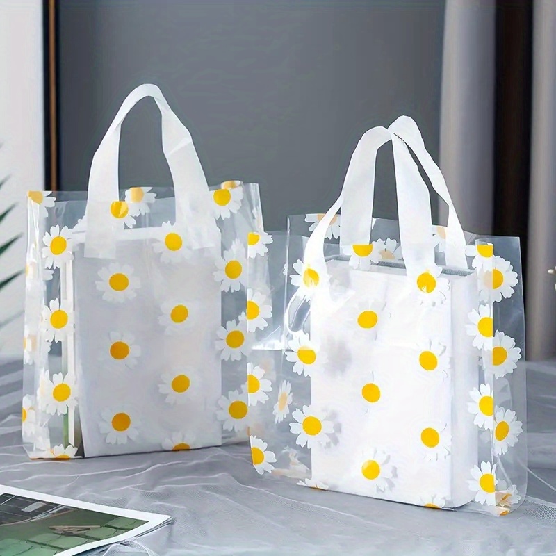 Daisy Gift Bag Transparent Pvc Carrying Bag Cosmetic Bag - Temu