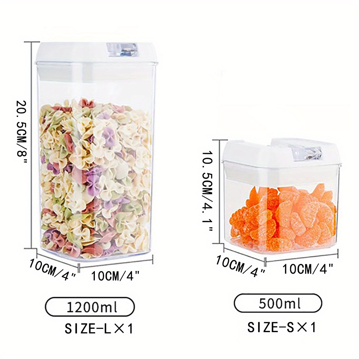 3pcs Food Storage Container Set With Seal Lid Stackable Organizer