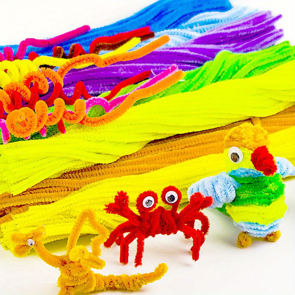  Caydo 1000 piezas de limpiapipas surtidos de tallos de felpilla  de 20 colores a granel para niños, proyectos de arte y manualidades y  decoraciones (0.236 in x 12 pulgadas) : Salud y Hogar