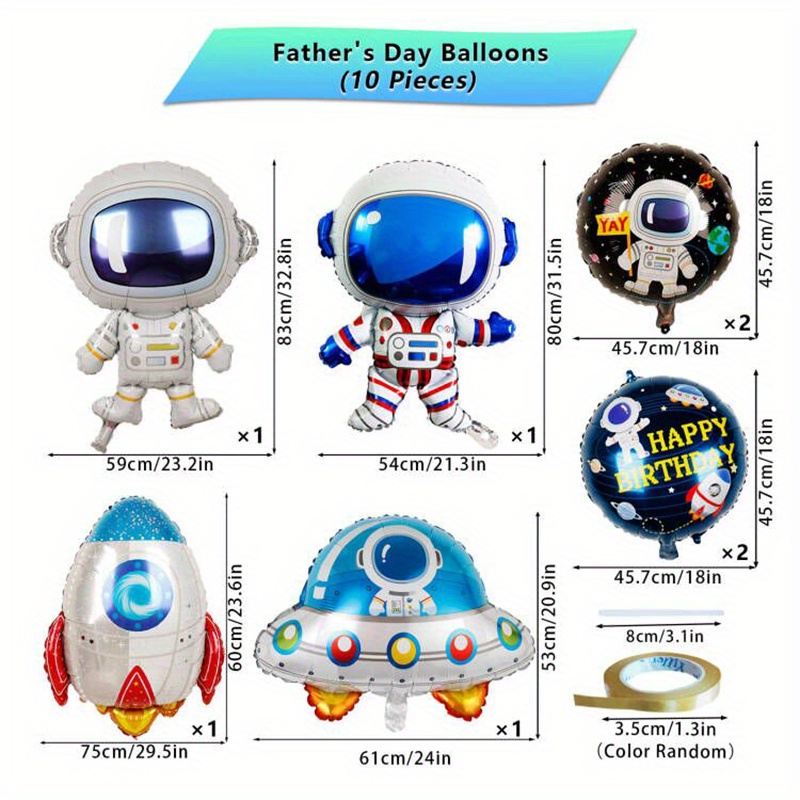 10pcs Astronaut Balloon Birthday Party Decoration Supplies Inflatable ...