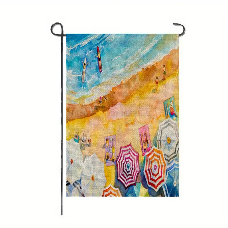 2pcs Hello Summer Beach Garden Flags 12 18 Inch Double side Printed details 1