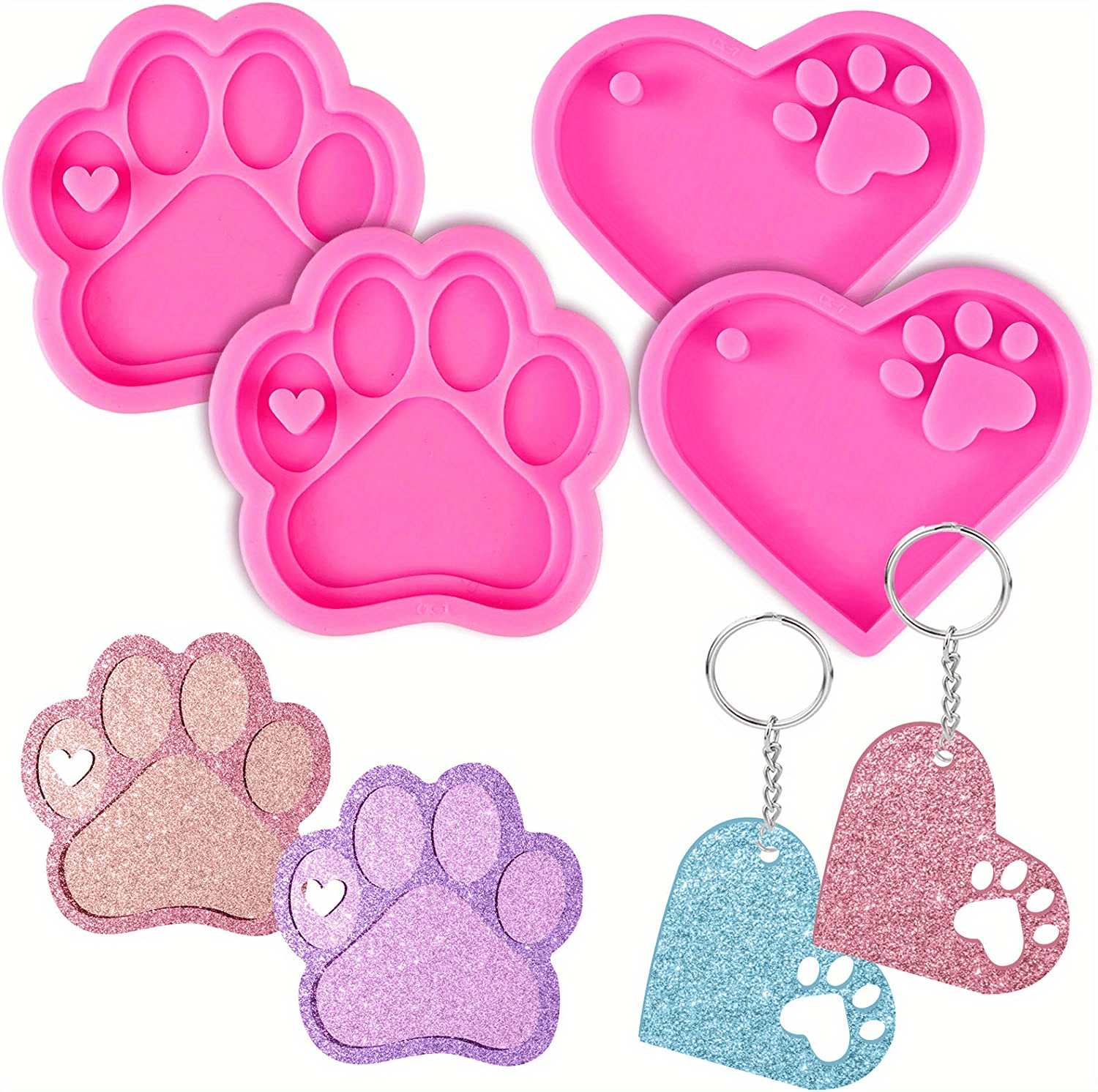 Diy Resin Ornament Silicone Mold Multi Styles Paw - Temu Australia