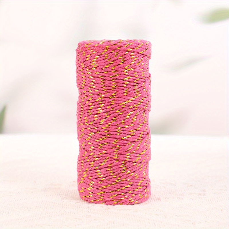 Diy Cotton Thread Golden Silk Flash Braided Tag Rope - Temu