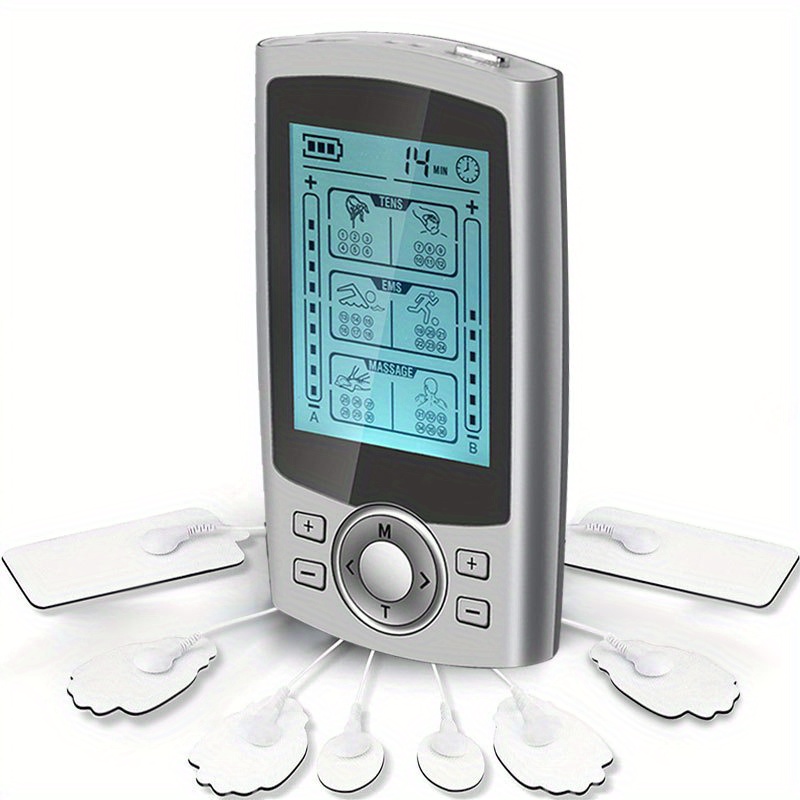 Ifanze Tens Unit Rechargeable Muscle Stimulator EMS Dual Channel with 10 Reusable Electrode Pads 24 Modes for Back Neck Pain Muscle Therapy Pain