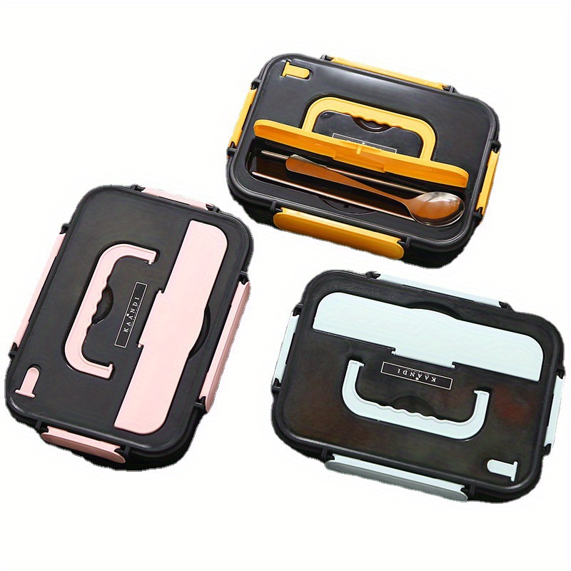 Compartments Bento Box Lid Spoon Fork Microwavable Meal Prep Temu