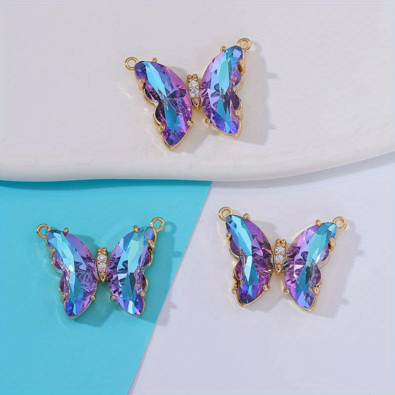 Glass Crystal Butterfly Pendant Summer Insect Pendant - Temu