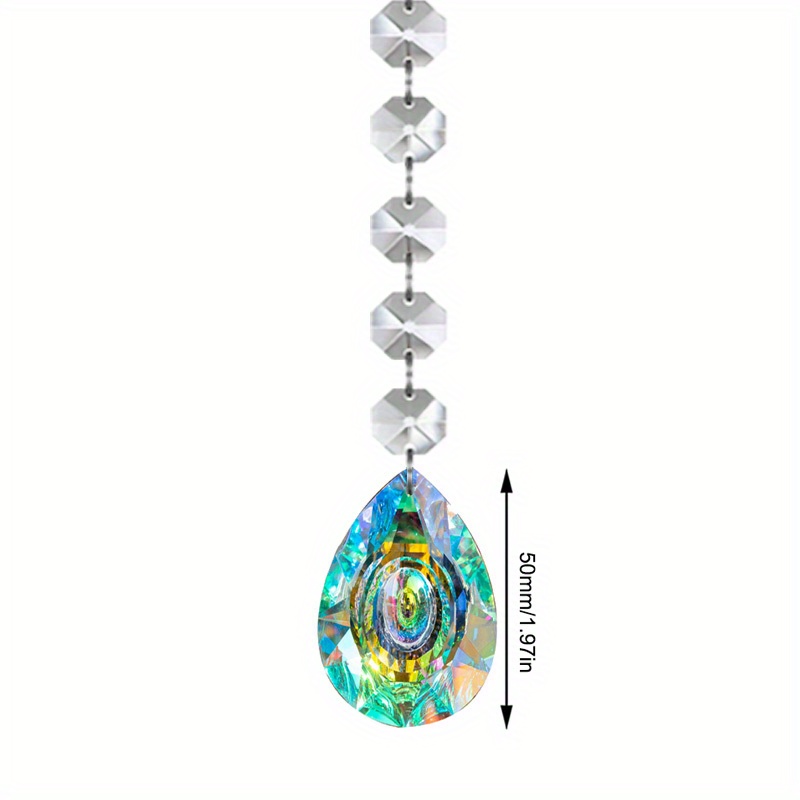 SJENERT 7 PCS Window Hanging Crystal Suncatcher Beads Chain Sphere  Chandelier Lamps Light Pendant Curtain Wedding Decoration Gift(Multicolor)  