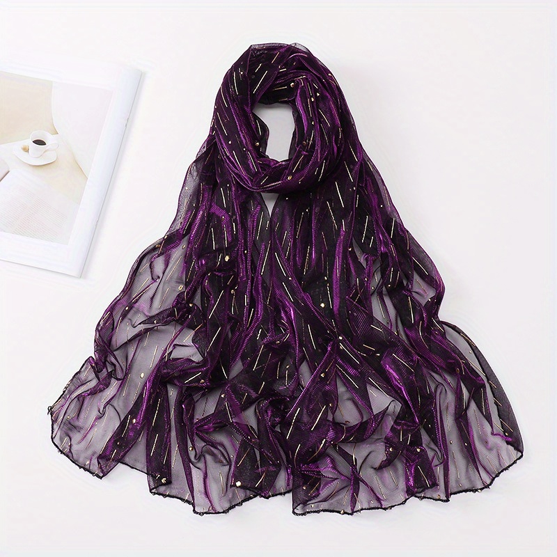 Glitter Hijab Scarf Solid Sparkle Turban Bandana