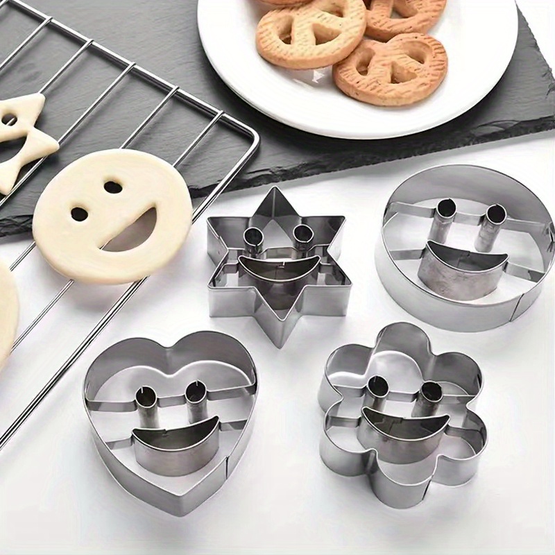 Geometric Cookie Cutters, Stainless Steel Pastry Cutter Set, Round Star  Heart Flower Shaped Biscuit Molds, Baking Tools, Kitchen Accessories - Temu