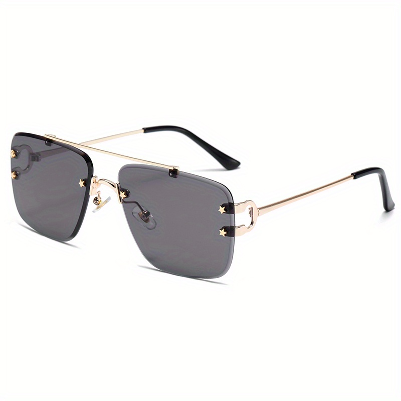 Gafas de sol sin montura con barra superior para mujer y hombre, lentes  degradados, decoración de animales de Metal, gafas informales para  exteriores para fiesta en la playa - Temu