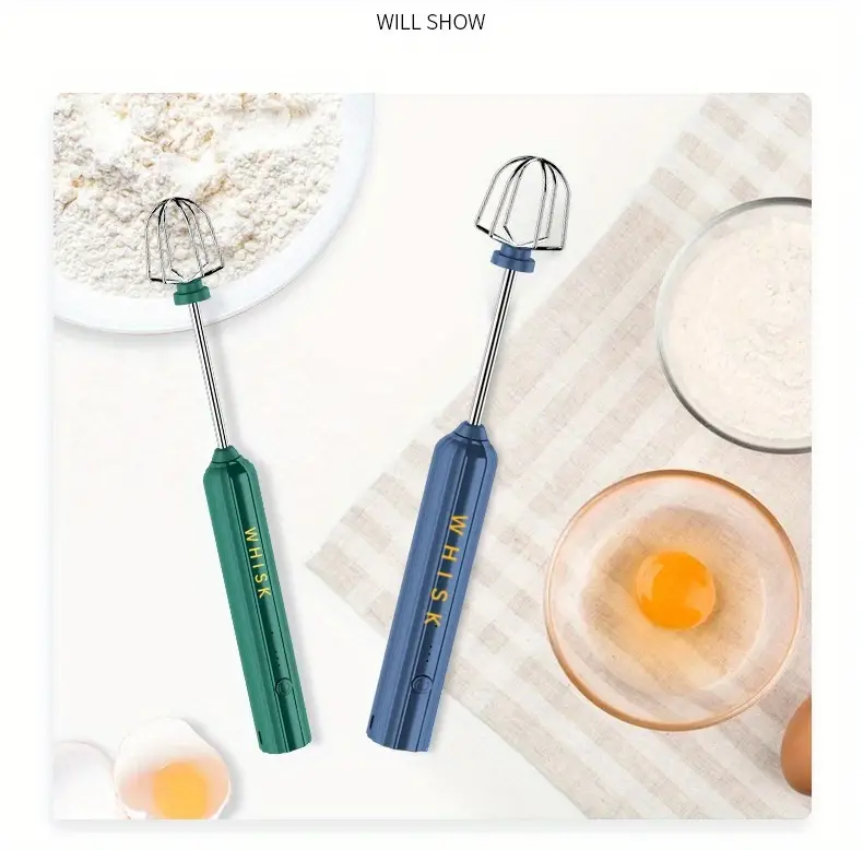 1set stainless steel egg beater cream whip home small wireless handheld stainless steel beater with usb charging mixer built in lithium battery with one battery details 12