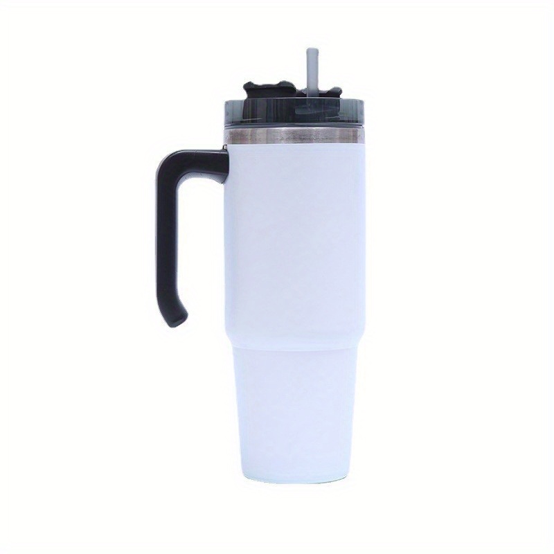 1pc, Stanly Cup With Lid And Straw, 40oz/1200ml Heavy Duty Water Cup,  Stainless Steel Tumbler, Vacuum Coffee Cups, Drinking Cups, Summer  Drinkware
