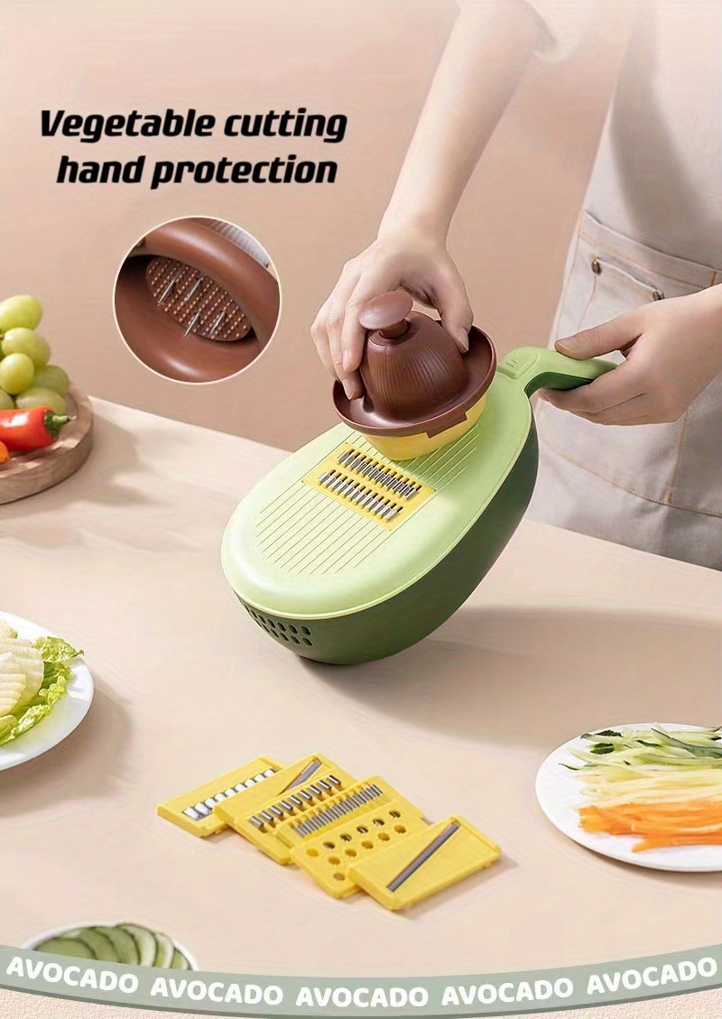 1pc Green/Yellow Multifunctional Drainage and Vegetable Cutting Tool for  Household Kitchens Shredded Sliced and Diced