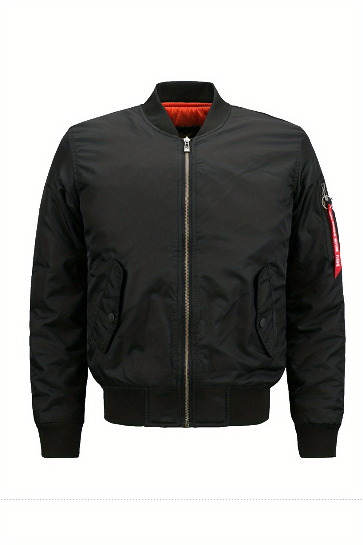 Bomber jacket with hot sale red tag