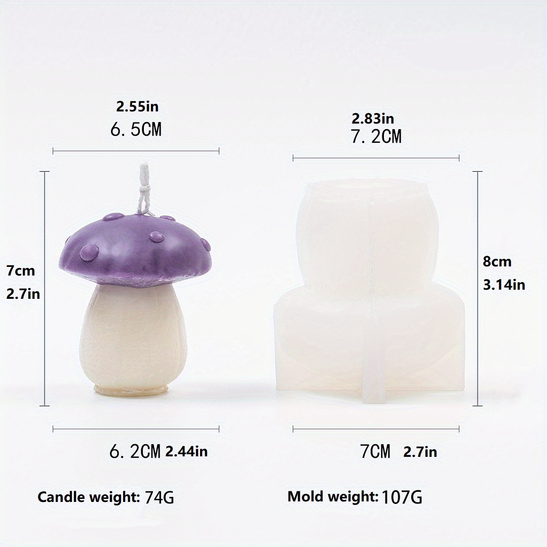 4.5'' 3D Silicone mushroom Mold - Silicone mushroom candle soap