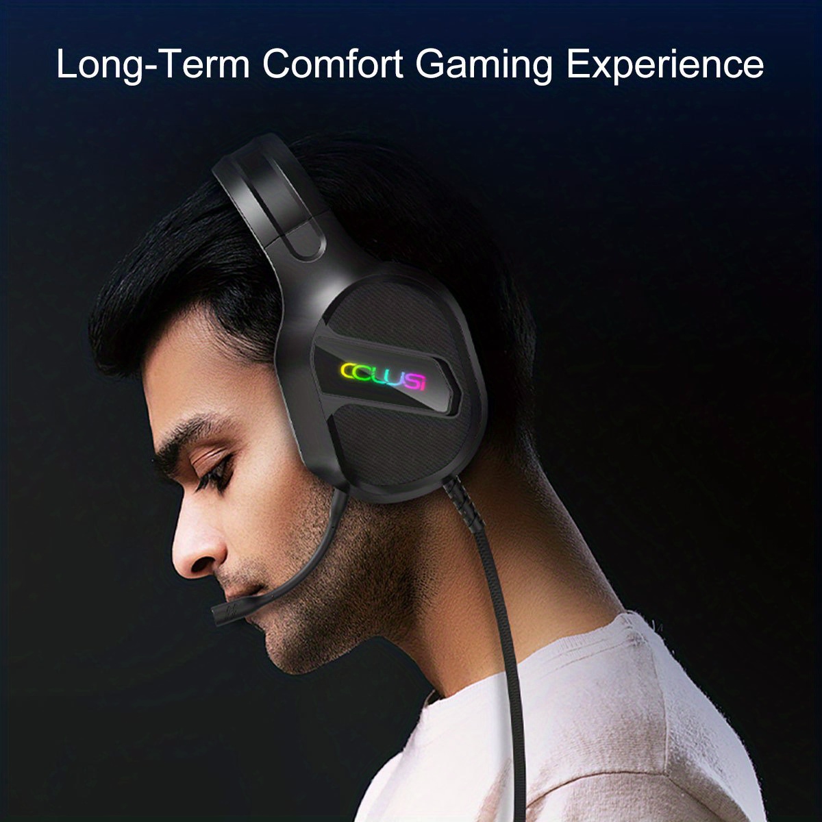 Colusi c400 fone de ouvido para jogos com microfone com cancelamento de ruído som surround fone de ouvido para jogos para ps4 xbox nintendo switch pc detalhes 5