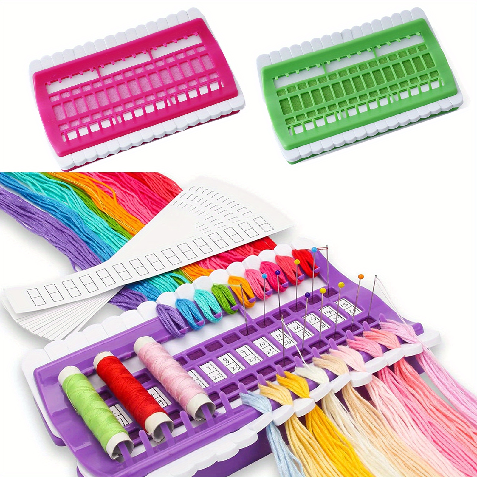  Floss Organizer Embroidery 30 & 50 Position, Boyistar  Embroidery Thread Organizers Shelf for Cross Stitch Tool, Sewing Thread  Holder with 15 Cards Embroidery Organizer for Floss, Needle : Everything  Else